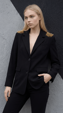 Blazer donna con borchie sulle spalle
