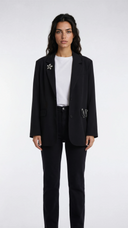 Blazer donna con spille gioiello