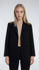 Blazer donna con borchie sulle spalle