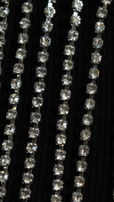 Canotta donna con frange in strass effetto collana