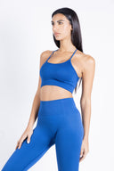 Completo Navy Blue – Close-up: breathable navy fabric with support