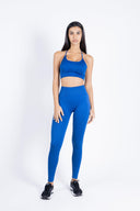 Completo Navy Blue – Front View: seamless set with push-up effect