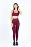 Completo Push Up Burgundy - front view of seamless leggings and top