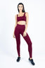 Side view of Completo Push Up Burgundy - high-waisted leggings and top