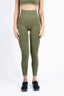 Front view of Leggings Push Up Olive Green – high-waist seamless fit.