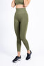 Side view of Leggings Push Up Olive Green – form-fitting and comfortable.