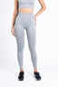  Leggings Silver Grey senza cuciture - Vista frontale con vita alta e tessuto modellante.